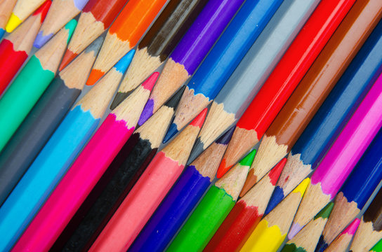 Colour pencils in creativity concept