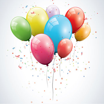 Glossy birthday balloons