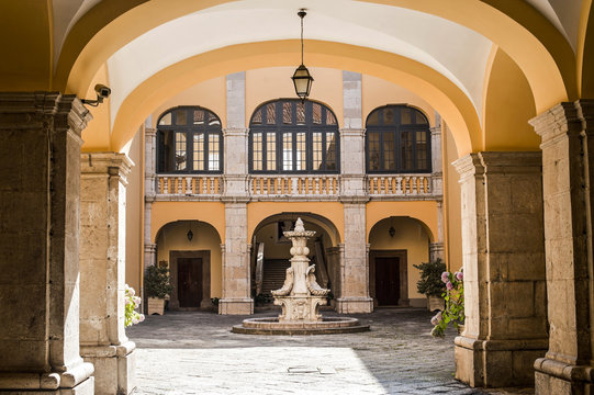Melfi (Potenza, Basilicata, Italy) - Court of historic palace
