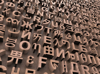 Random letters from many languages © frog