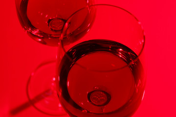 Glasses with wine