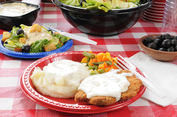 Summer picnic with chicken fried steak