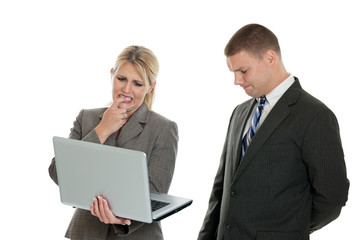 Worried business people