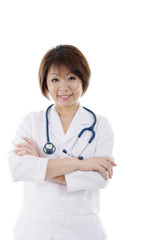 Confident asian female doctor