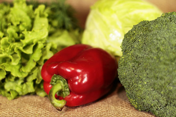 Red pepper and vegetables