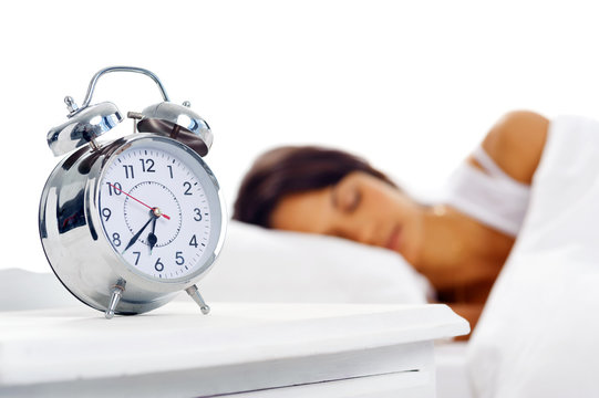 sleeping woman clock