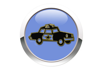 Botón azul oro coche policia