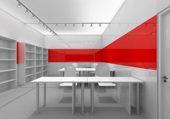 3D office room interior