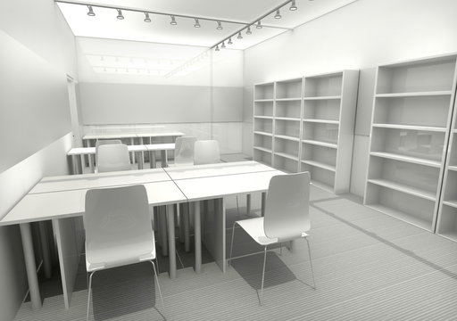 3D office room interior