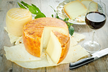 Pecorino sardo cheese, typical sardinian product - obrazy, fototapety, plakaty
