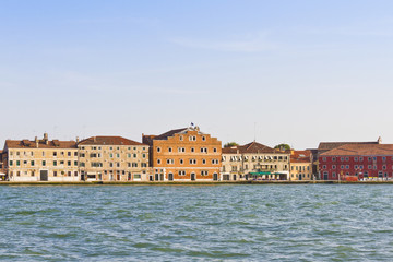 Fototapeta na wymiar Sea view from Venetian Lagoon, Venice, Italy, Europe
