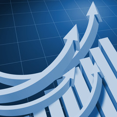 Charts and upward directed arrows