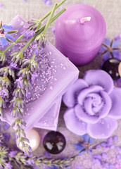 Obraz na płótnie Canvas lavender soap and decoration