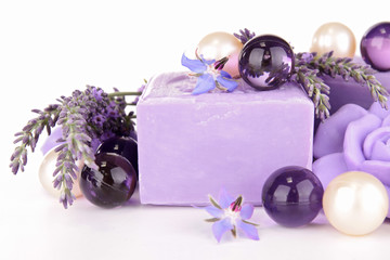 Obraz na płótnie Canvas lavender soap and decoration