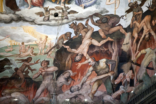 Florence - Duomo .The Last Judgement. Inside the cupola