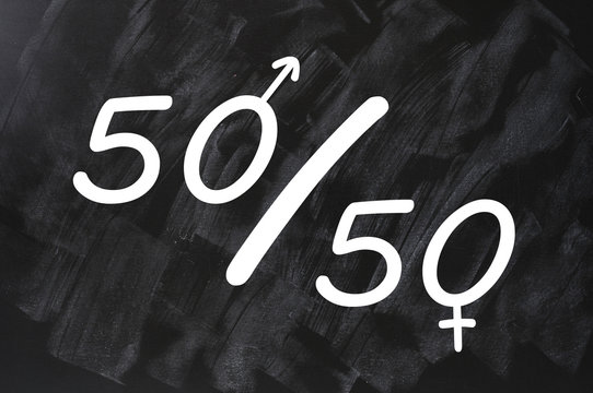 Fifty percent concept of gender equal opportunities
