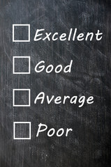 Obraz premium Customer survey or poll (excellent, good, average, poor)