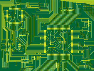 Vector illustration of a printed circuit board