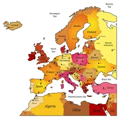 Deurstickers Kaart van Europa © Ildogesto