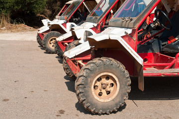 Line up of offroad ATV