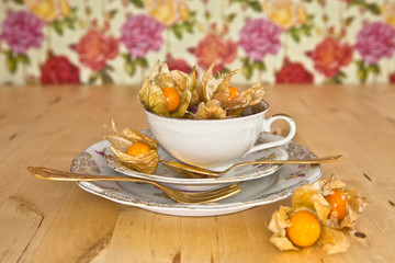 Physalis in Teetasse