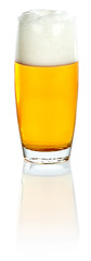 Glass of beer with reflection