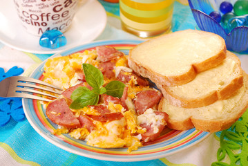 scrambled eggs with sausage