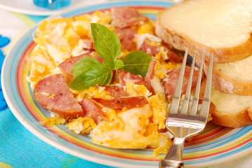 scrambled eggs with sausage