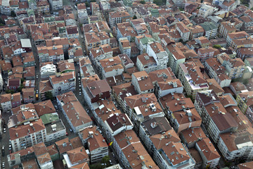 Aerial view on Levent district of Istanbul