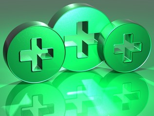 Obraz premium 3D Plus Green Sign