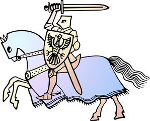 Knight riding horse