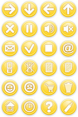 Set of icons. Pictograms of yellow color.