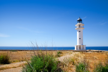 Barbaria Cape lighthouse in Formentera island