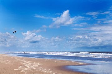 kitesurfing close to beach