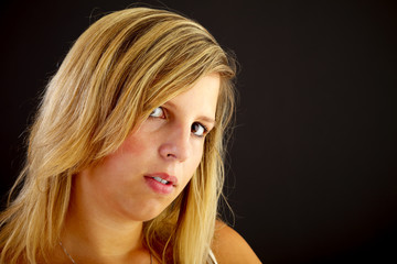 Naklejka premium Portrait of young blond woman