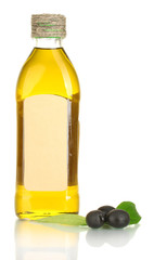 Olive oil bottle isolated on white