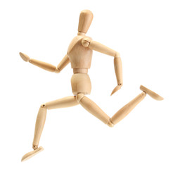 wooden mannequin isolated on white