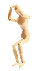 wooden mannequin isolated on white