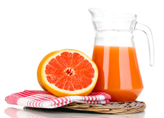 Grapefruit juice and grapefruit isolated on white