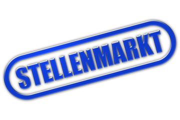 Stempel blau glas STELLENMARKT