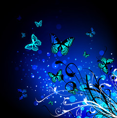 Butterfly floral background