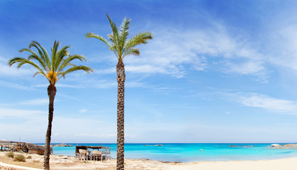 Els Pujols formentera beach with turquoise water