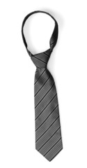 Elegant grey tie isolated on white
