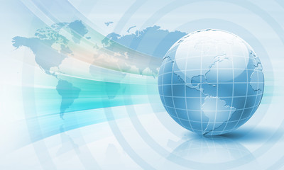 Planet earth and technology background