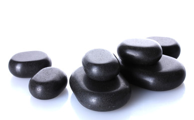 Spa stones isolated on white