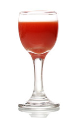 Tropical juice in glass isolated on white