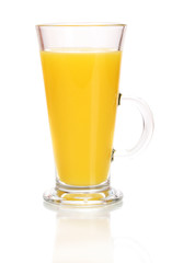 Tropical juice in glass isolated on white