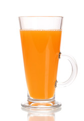 Tropical juice in glass isolated on white