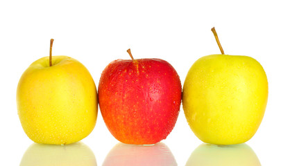 Fresh apples isolated on white