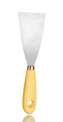 Construction trowel isolated on white background close-up